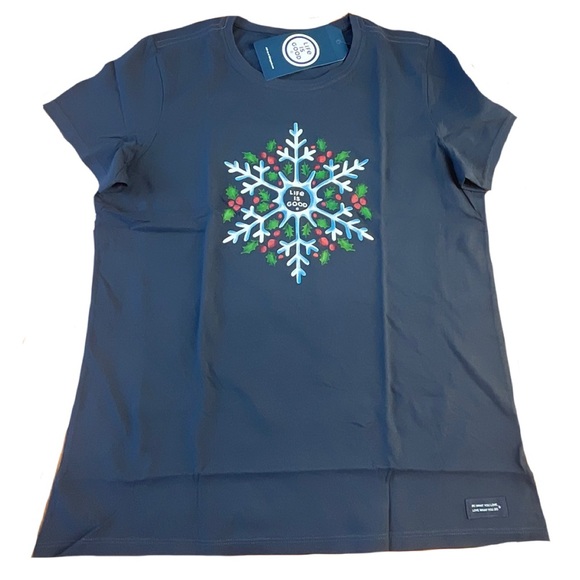 NWT Life is Good Crusher Snowflake Berries Tee - Picture 2 of 7